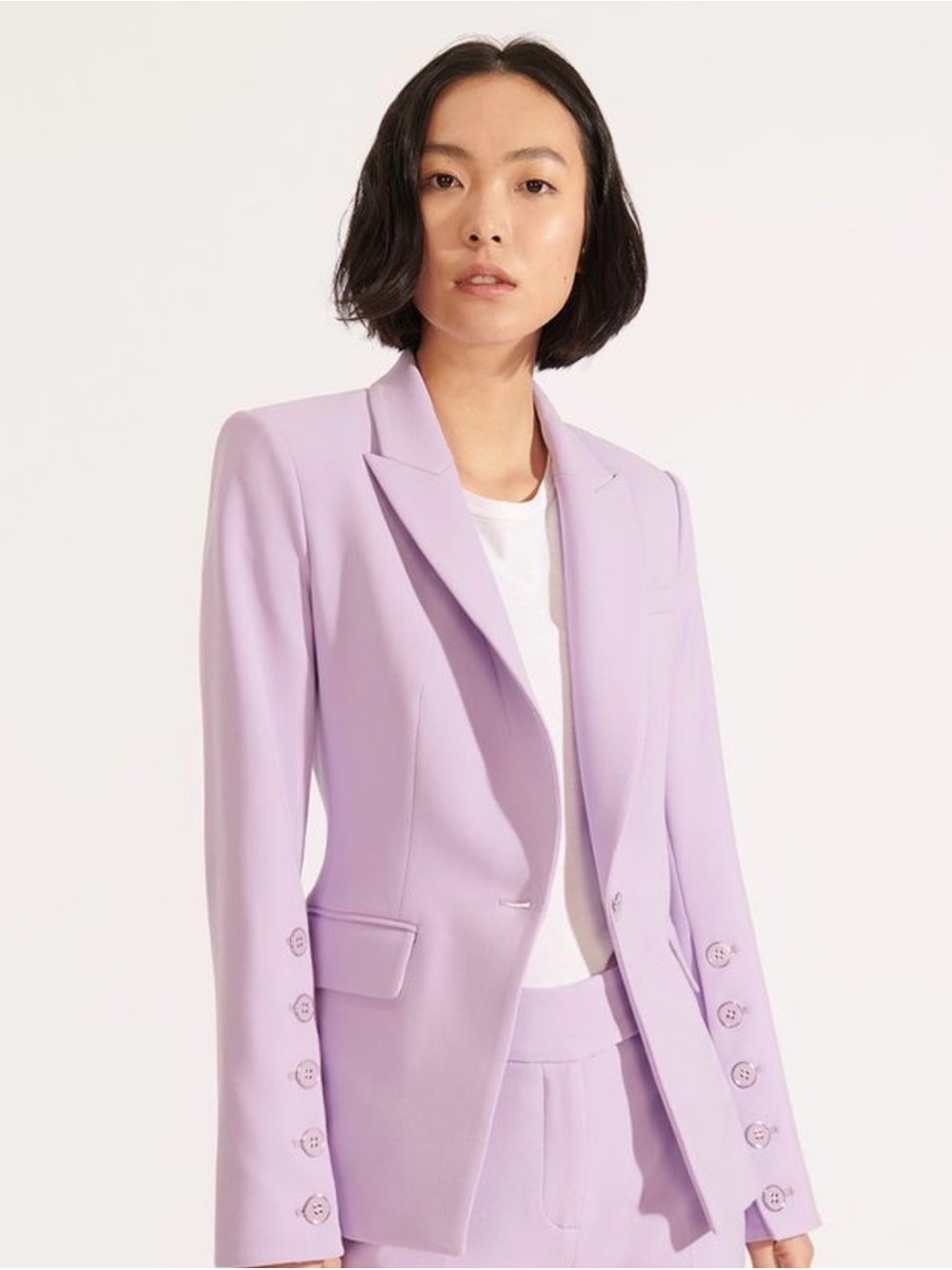 Veronica Beard Lavender Tailored Dickey Blazer Size 6 Lilac Single Button Jacket